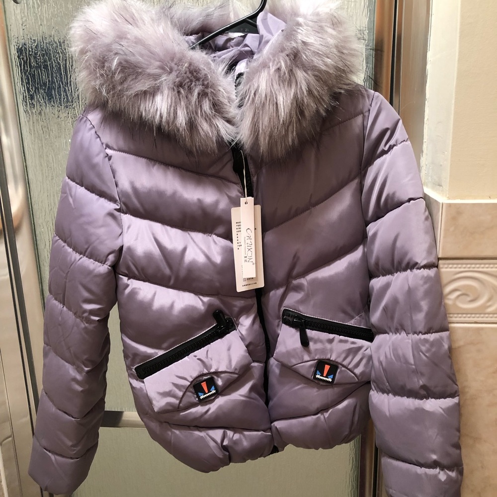 Silver Coat with Fur